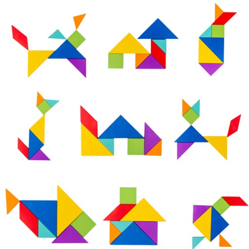 TANGRAMOVÉ MAGNETICKÉ BLOKY DREVENÉ PUZZZLE XL