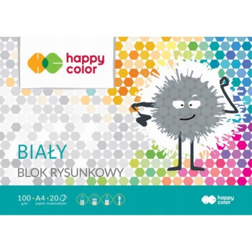 HAPPY FAREBNÝ ŠKOLSKÝ BLOK VÝKRESOVÝ PAPIER A4 BLOK