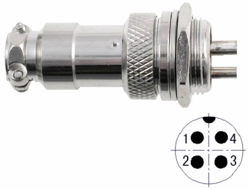 Zásuvka + zástrčka panelu, C091 (GX16), 4 pin