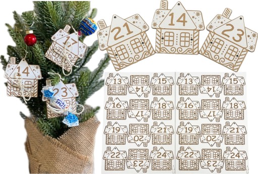 ADVENTNÝ kalendár DOMY DIY Set PRE DETI 24 KS SLADKOSTI ÚLOHY