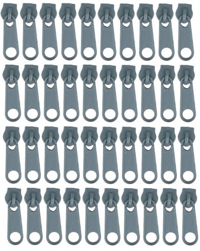 3mm Zipsy NA Zipsovú pásku, ŠEDÝ Zips - 40 ks