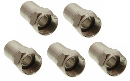 Zástrčkový konektor F Krimpovací RG6 Šesťhranný kužeľ 5ks