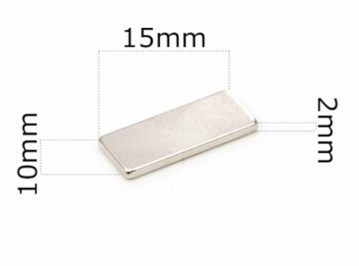 SILNÝ NEODYMIOVÝ MAGNET 15x10x2 - 10 KS / NEODYMOVÉ MAGNETY /