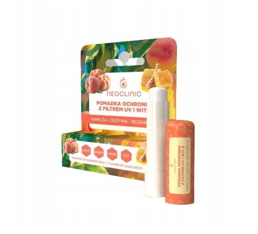 Ochranný rúž s UV filtrom vitamínu E, broskyňa, 5g