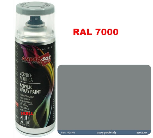 RAL 7000 AKRYLOVÝ LAK SPREJ sivý LESK 1233