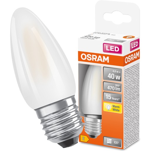 LED SVIEČKOVÁ žiarovka E27 4W 2700K Filament OSRAM