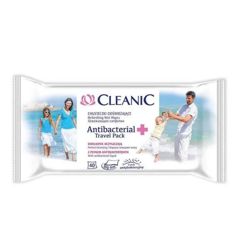 CLEANIC ANTIBACTERIAL osviežujúce obrúsky, 40 ks