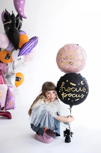 Hocus Pocus fóliový balónik NA HALLOWEENSKÉ DEKORÁCIE OZDOBY 45 cm, ružový VEĽKÝ