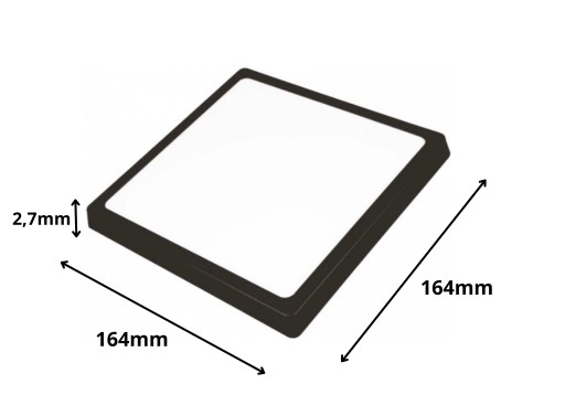 LED panelové stropné svietidlo + napájací zdroj štvorcový povrchová montáž 12 W čierna 16,4 cm