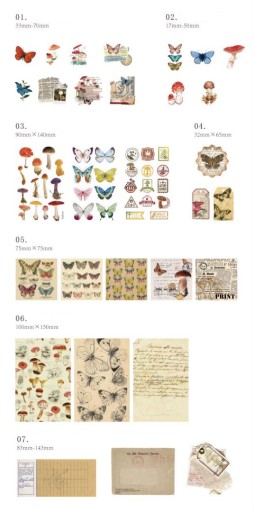 NÁLEPKY PRE PLÁNOVAČ DENNÍKOV SCRAPBOOKING VINTAGE NOTEBOOK ŠKOLSKÉ DEKORATÍVNE