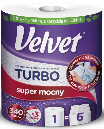 Velvet TURBO papierová utierka Strong 1 GIGA rolka