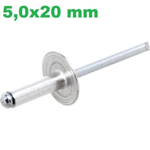 Alu trhací nit s veľkou hlavou 5,0x20mm / 1 kus