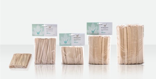 Drevené špachtličky ItalWax 100x na depiláciu voskom