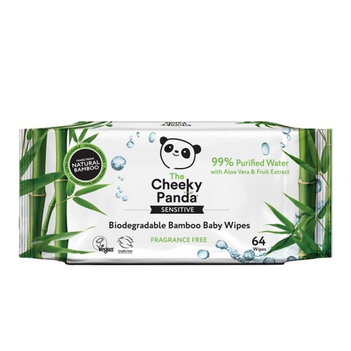 Cheeky Panda VLHČENÉ Utierky 99% VODA 64 ks