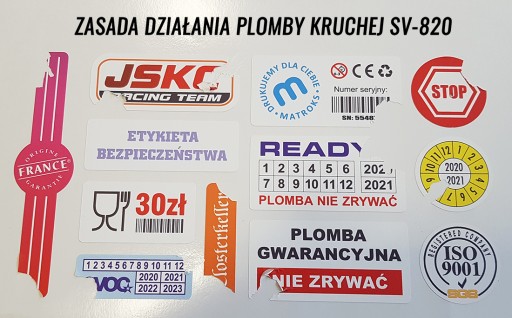 VZORKY záručných plomb, hologramov, nálepiek