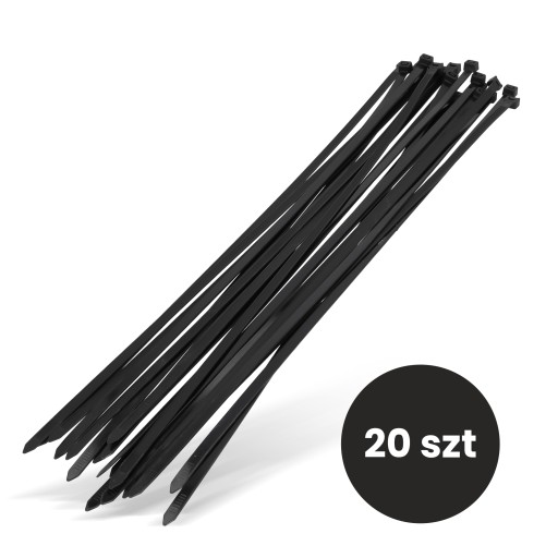 20x sťahovacie pásky Káblové pásky Zipsy 8,8 x 600 mm Silné UV sťahovacie pásky