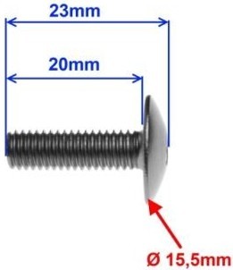 Skrutka kapotáže motocykla ALUMINIUM 6x20 modrá IMBUS