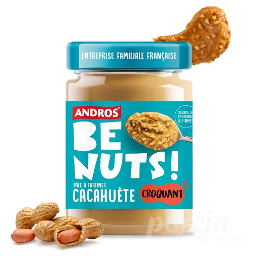 Andros Be Nuts! Arašidový maslový chrumkavý krém s kúskami 325g