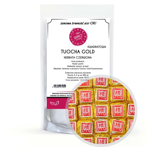 Lisovaný čaj červený PU ERH TUOCHA GOLD štvorcový 50g puerh