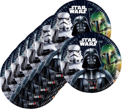 STAR WARS papierové taniere Star Wars 8 kusov 20 cm Narodeninové