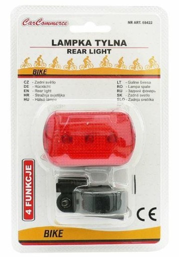 Zadné vodeodolné LED svetlo na bicykel