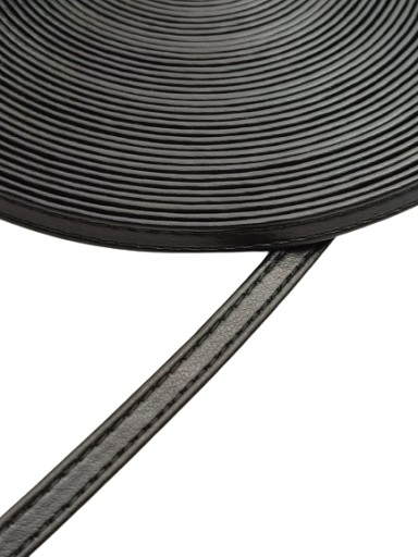 Eko kožený remienok na tašku 6 mm / 100 cm čierny