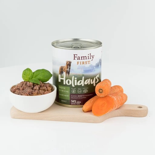 Family First Adult Mokré krmivo pre psov Morčacie kura 800g