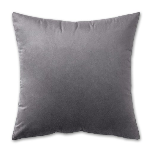 DEKORATÍVNY OBLIEK NA VANKÚŠ TMAVO SIVÁ 40X40 CM VELÚR