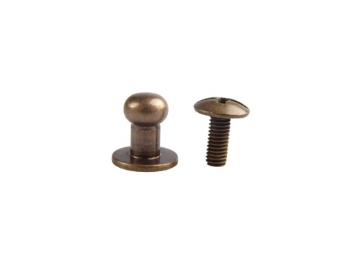 Skrutka na opasok Knopik 6 mm, 1 kus, staré zlato