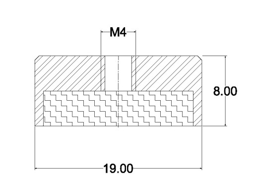 Magnetický držiak 19x8 vnútorný závit M4 1 ks