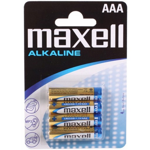 BATÉRIE 4 KS ALKALICKÉ BATÉRIE MAXELL LR03 AAA 1,5V