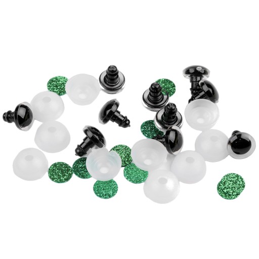 GLITTER GREEN MASCOT EYES 12 mm