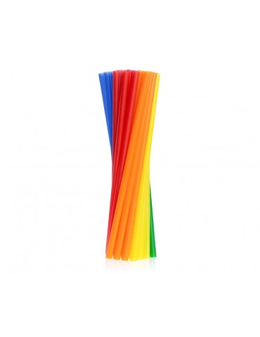 TUBES, hrubé, farebné SHAKE slamky, 100 ks, párty