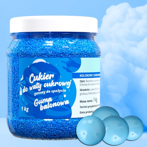 Farebný CUKOR NA PLÁVANIE CUKROVINY 1kg BALÓNOVÁ GUMA
