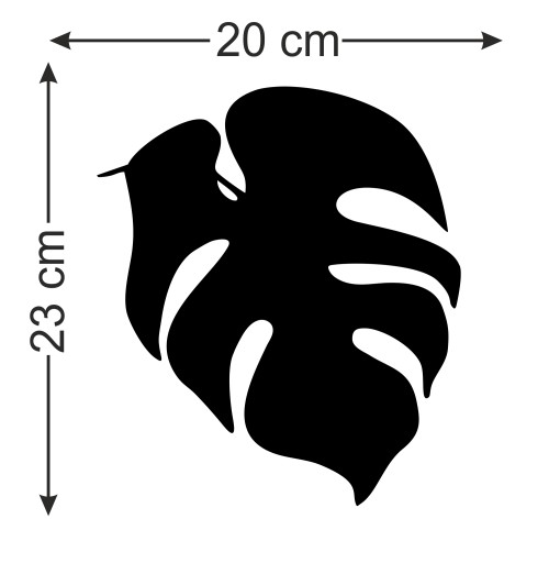 Akrylátové ZRKADLO monstera list 20x23 LZ-103