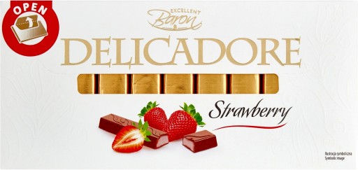 Čokolády s jahodovou náplňou Delicadore Strawberry Baron 200g
