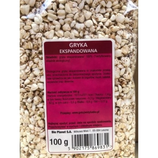 EXPANDOVANÁ BEZLEPKOVÁ POHÁNKA BIO 100 G - BIO PLANET