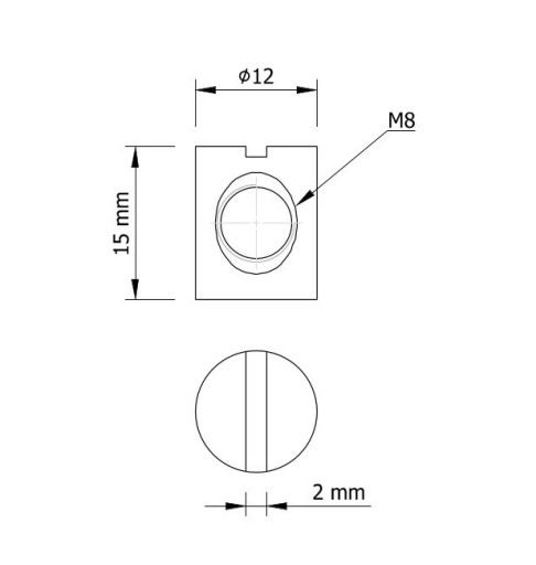 Skrutka T-skrutka M8X80 matica valčeka