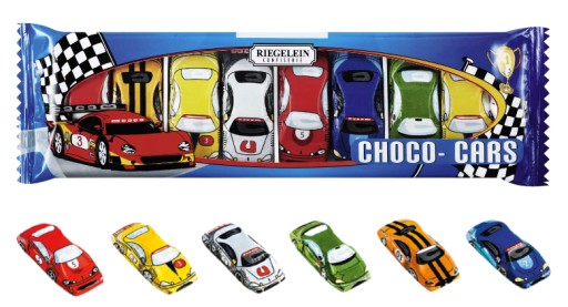 Riegelein Chocolate Cars Cars 88g DE figúrka auta ku dňu detí