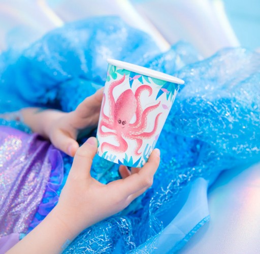 OCEAN Paper Cups Sea Underwater World Animals Birthday 220ml x6