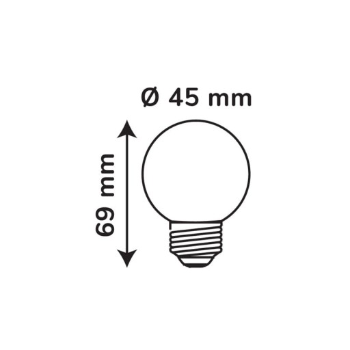 LEDOM E27 G45 LED žiarovka 1W 80lm Teplá biela 3000K