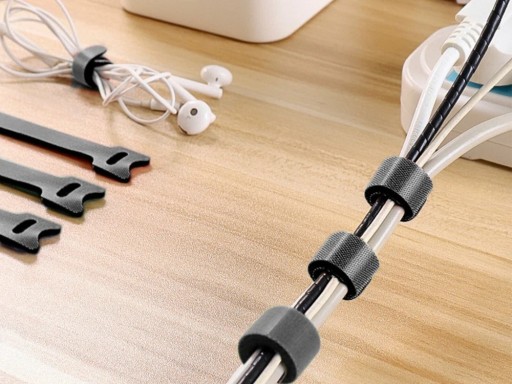 VELCRO PÁSKA ORGANIZÁTOR NA KABEL SVIEČKA KRVAZA 15cm ČIERNA 50 ks