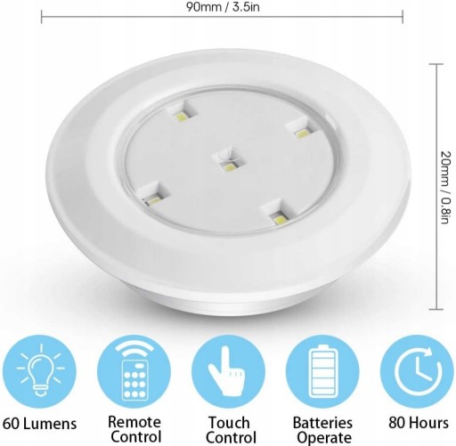 SAMOLEPIACA DOTYKOVÁ BATÉRIOVÁ LED LAMPA