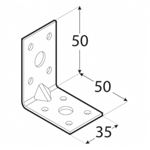 KPL5 TESÁRSKY UHOL S RAZENÍM 50x50x35x2 10 kusov