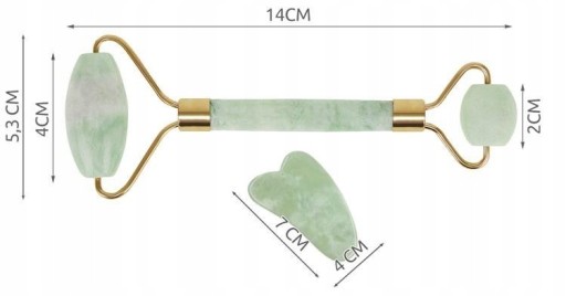 Jadeový valčekový masážny prístroj na tvár + Gua Sha tanier