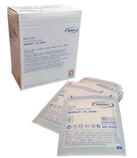 NETKANÉ KOMPRESY STERILNÉ MERAČE 7,5cmx7,5cm