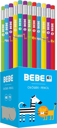 ceruzka s gumou BEBE KIDS HB INTERDRUK MIX 1 ks.