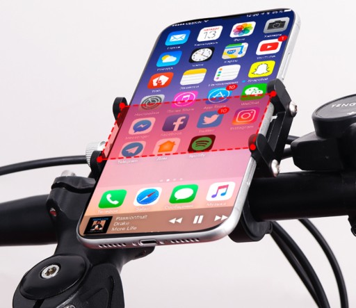 Nastaviteľný kovový držiak telefónu na bicykel a motorku