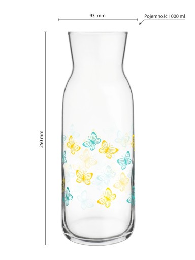 KARAFA NA VODU, MLIEKO 1000 ml, BOTTERFLY FLASMARK