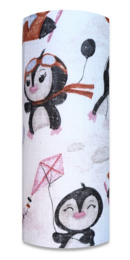 PLIENKA látková plienka COLOR POLAND z látkovej COTTON tučniak ružová
